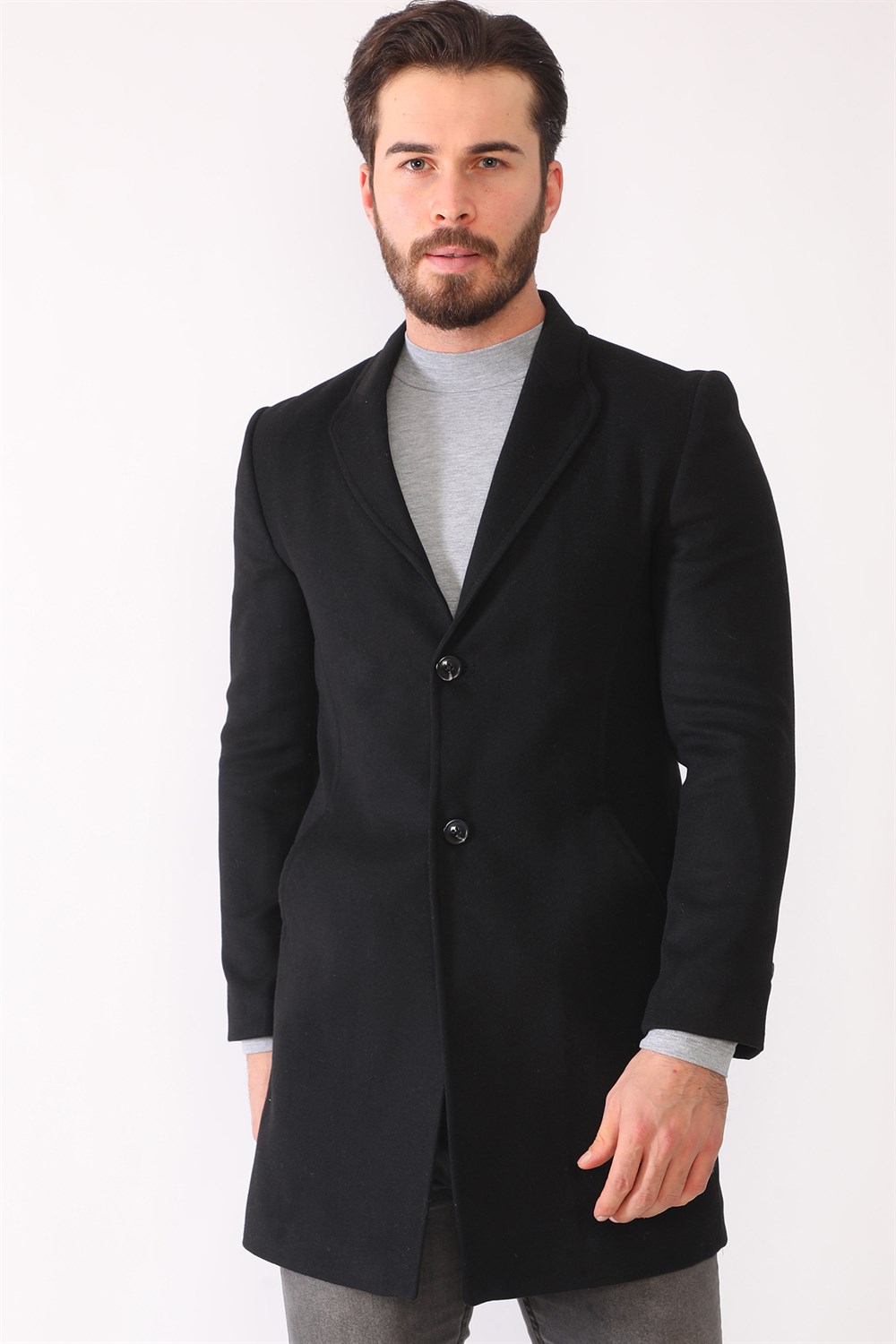 PLT8398 DEWBERRY ERKEK PALTO-SİYAH