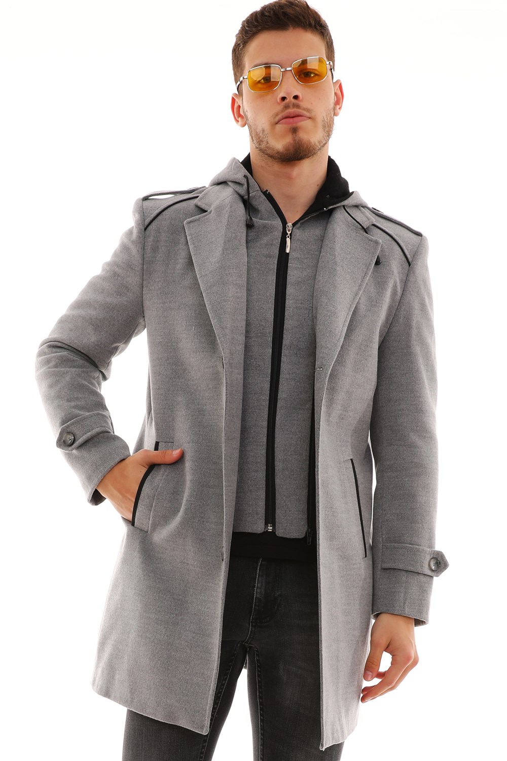 PLT8401 DEWBERRY ERKEK PALTO-GRİ
