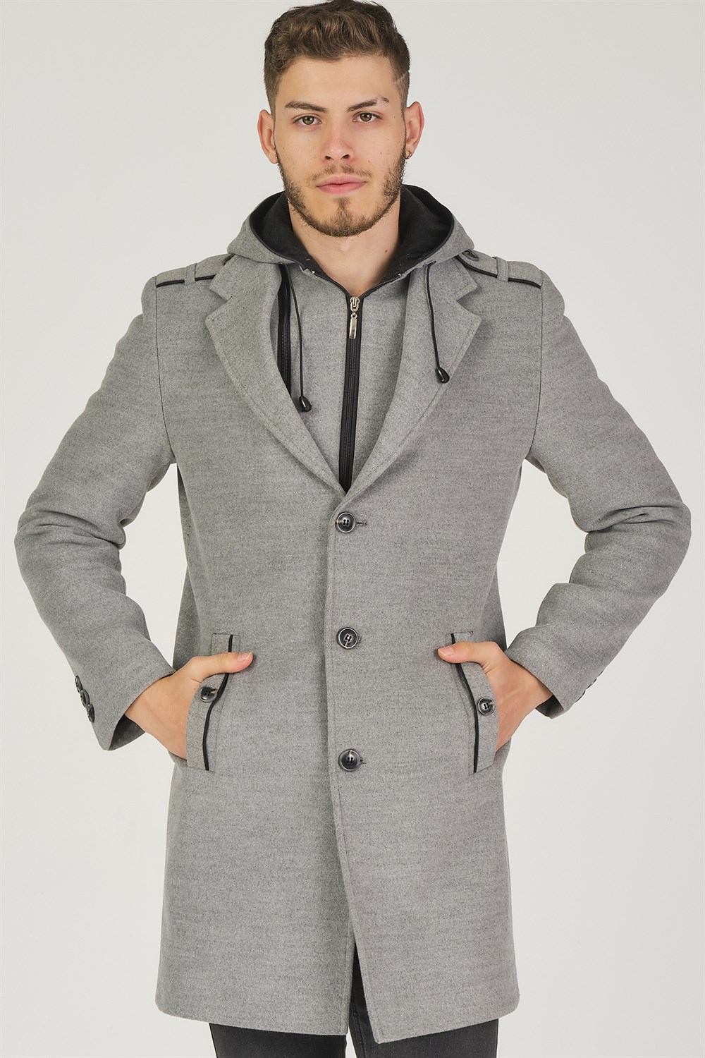 PLT8406 DEWBERRY ERKEK PALTO-GRİ