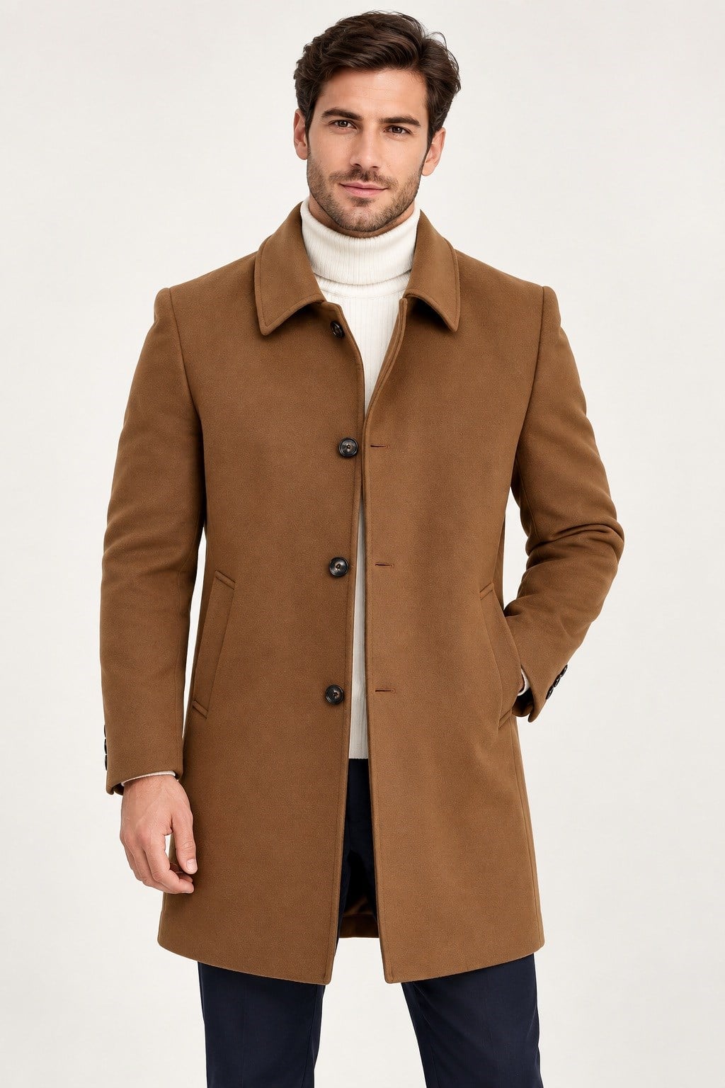 PLT9364 DEWBERRY ERKEK PALTO-CAMEL-1