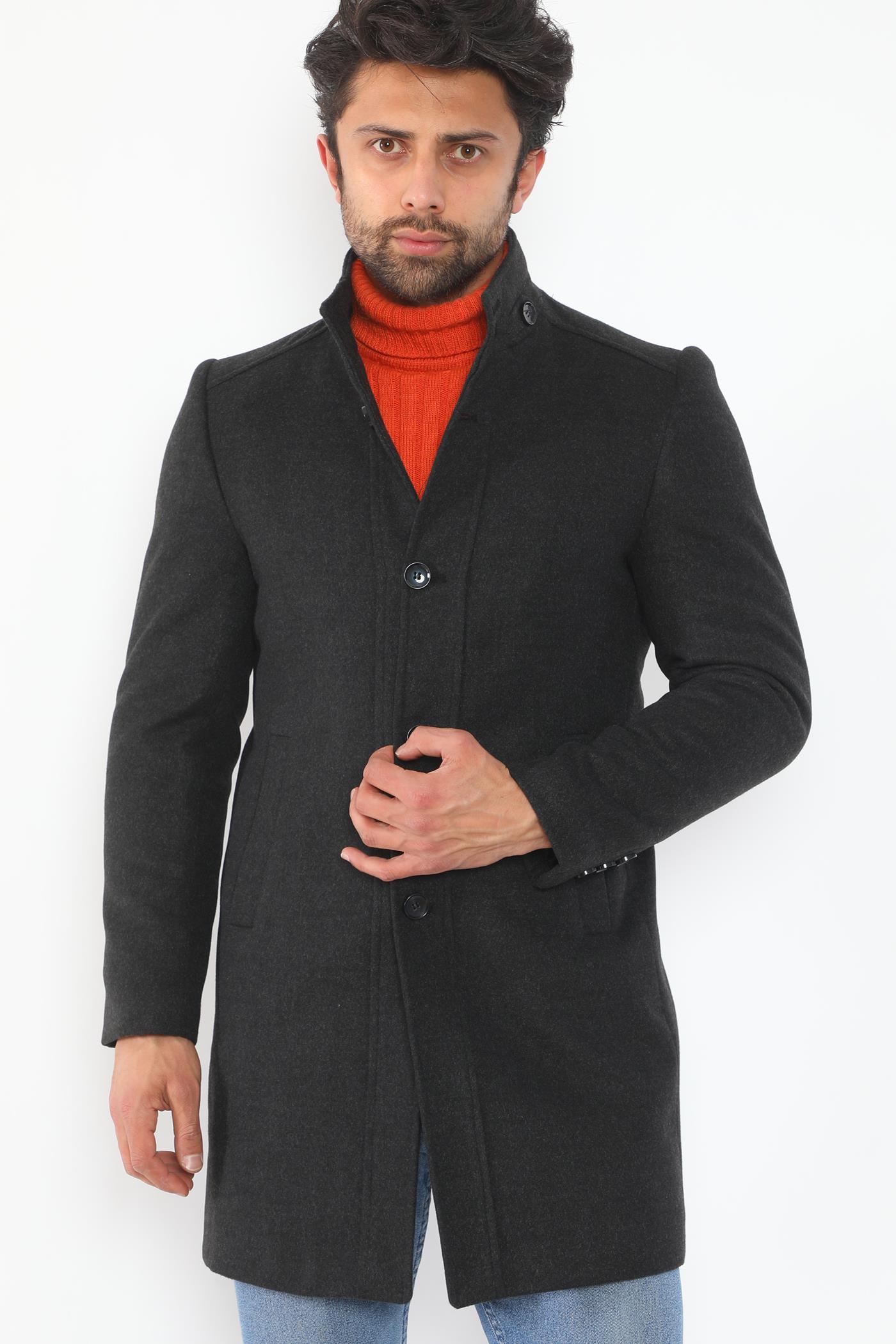 PLT9370 DEWBERRY ERKEK PALTO-ANTRASİT