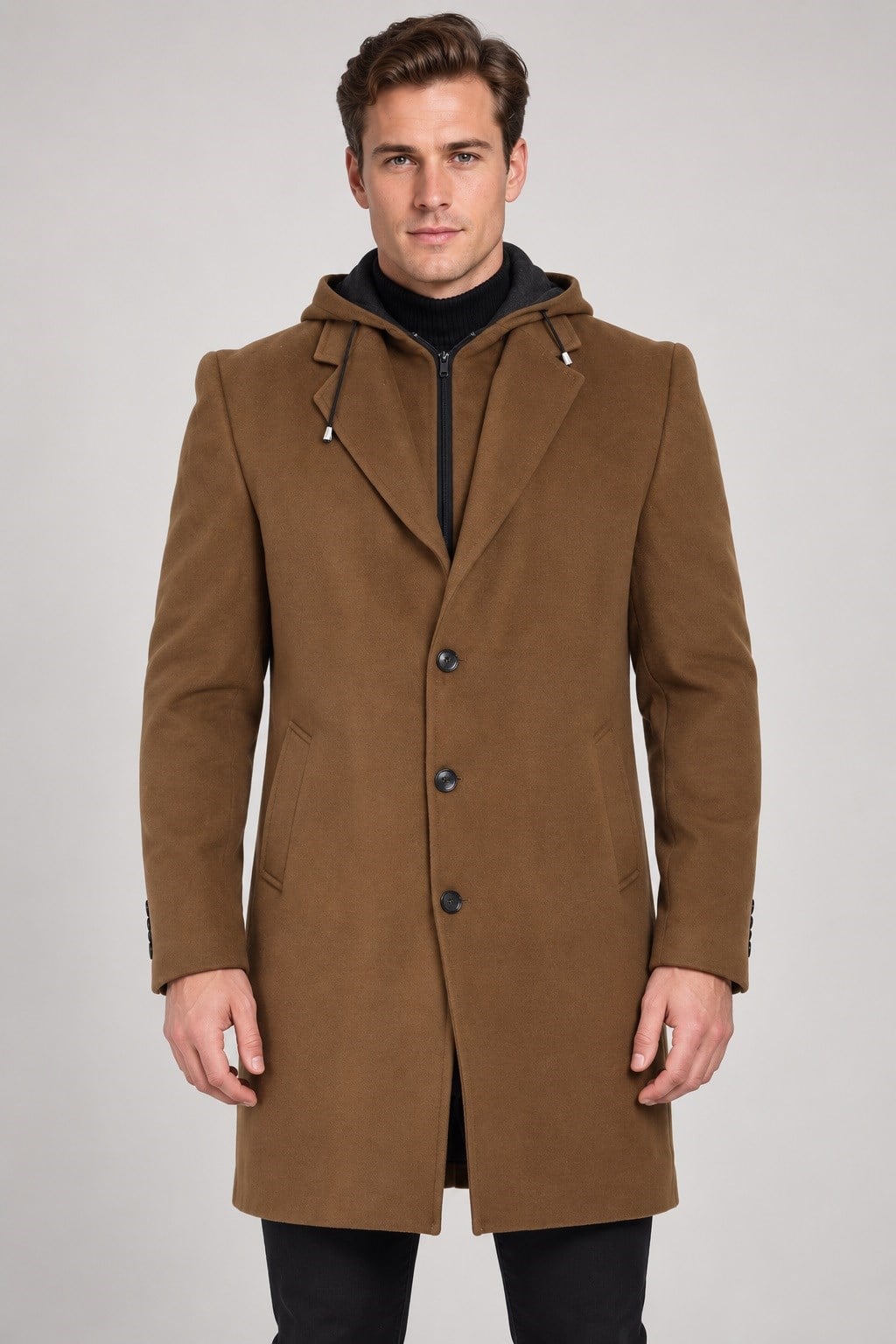 PLT9376 DEWBERRY ERKEK PALTO-CAMEL-1