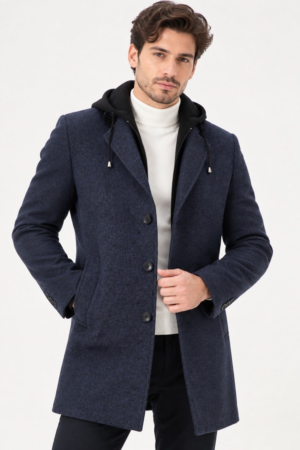 PLT9376 DEWBERRY ERKEK PALTO-DESENLİ LACİVERT-2