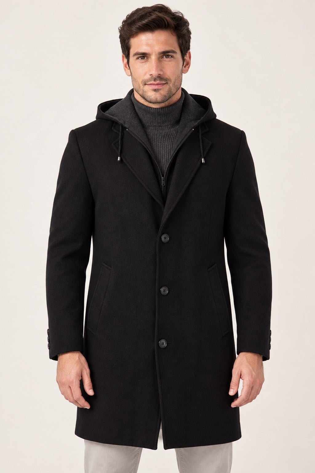 PLT9376 DEWBERRY ERKEK PALTO-SİYAH