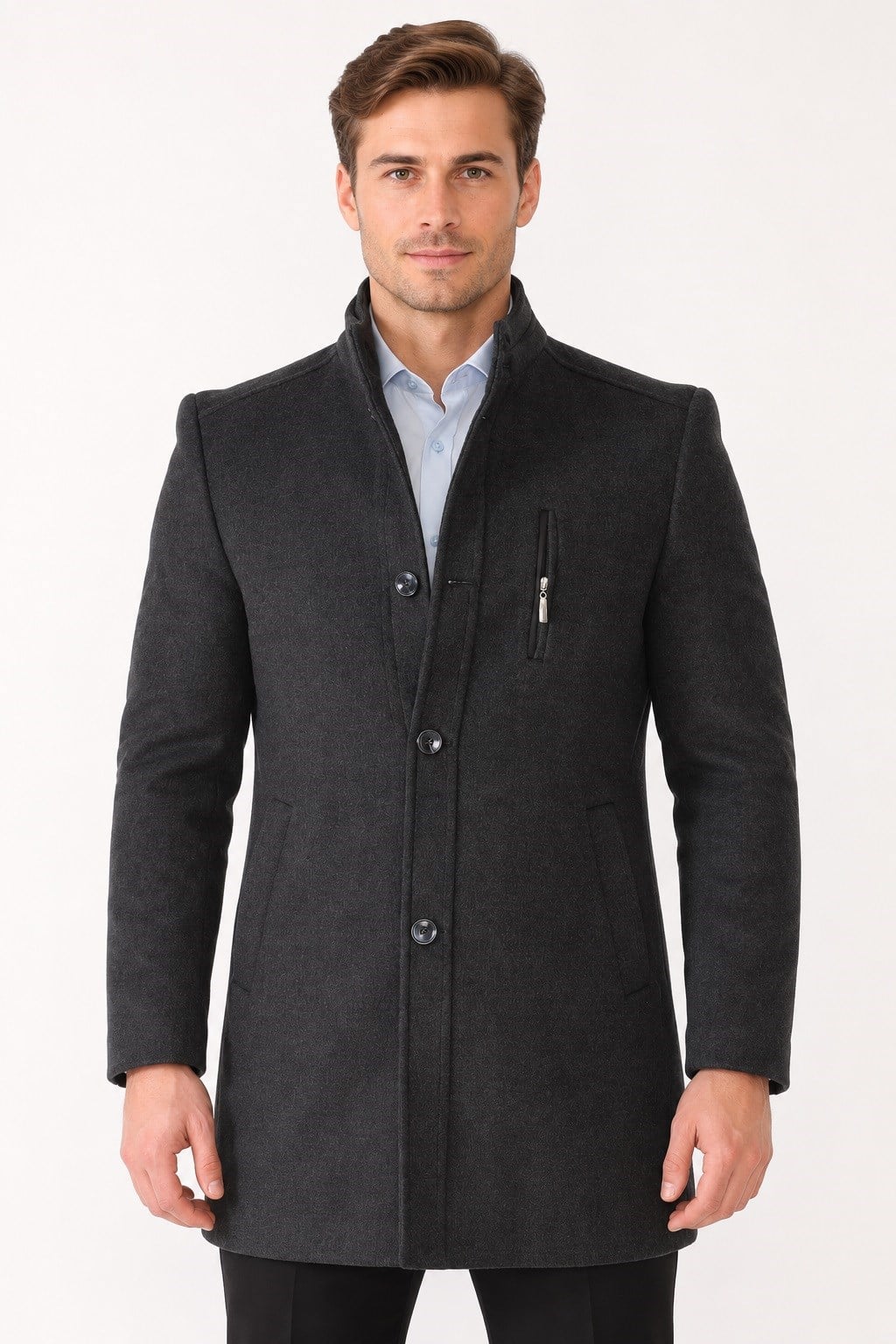 PLT9386 DEWBERRY ERKEK PALTO-ANTRASİT-1