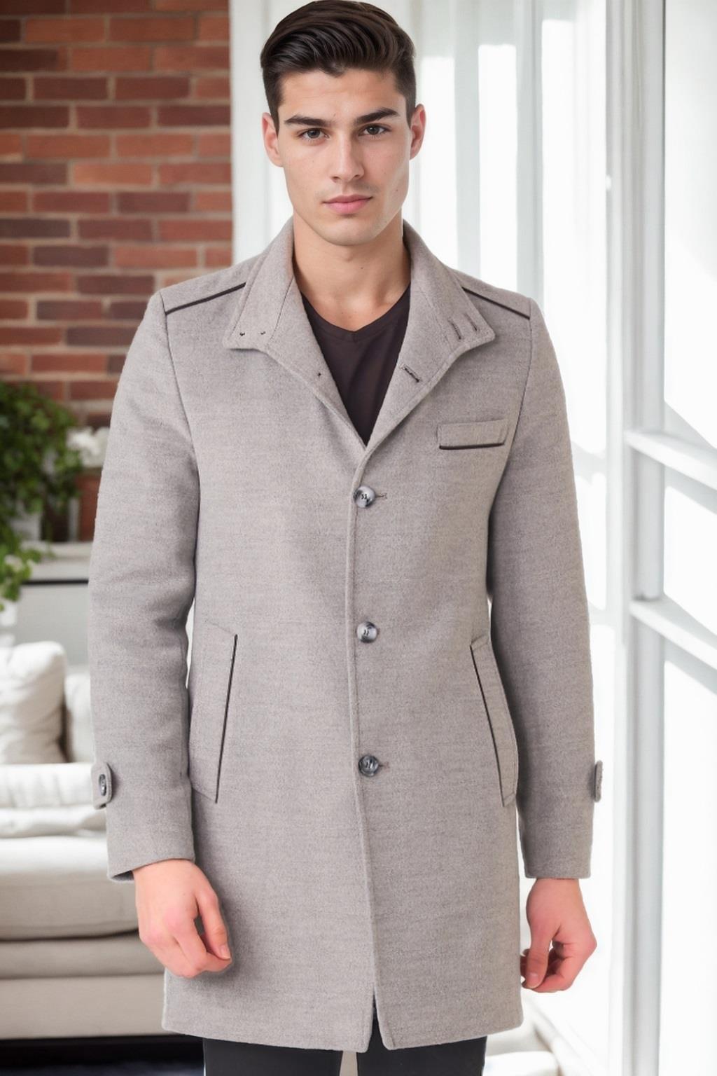 PLT9391 DEWBERRY ERKEK PALTO-GRİ