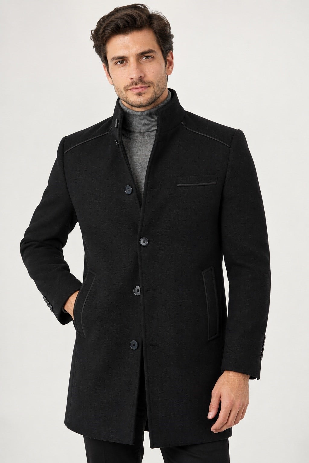 PLT9391 DEWBERRY ERKEK PALTO-LACİVERT