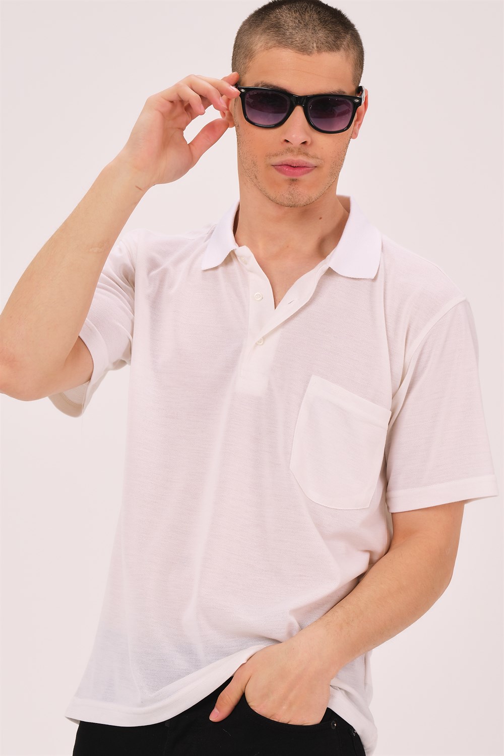 T0063 DEWBERRY ERKEK T-SHIRT-BEYAZ