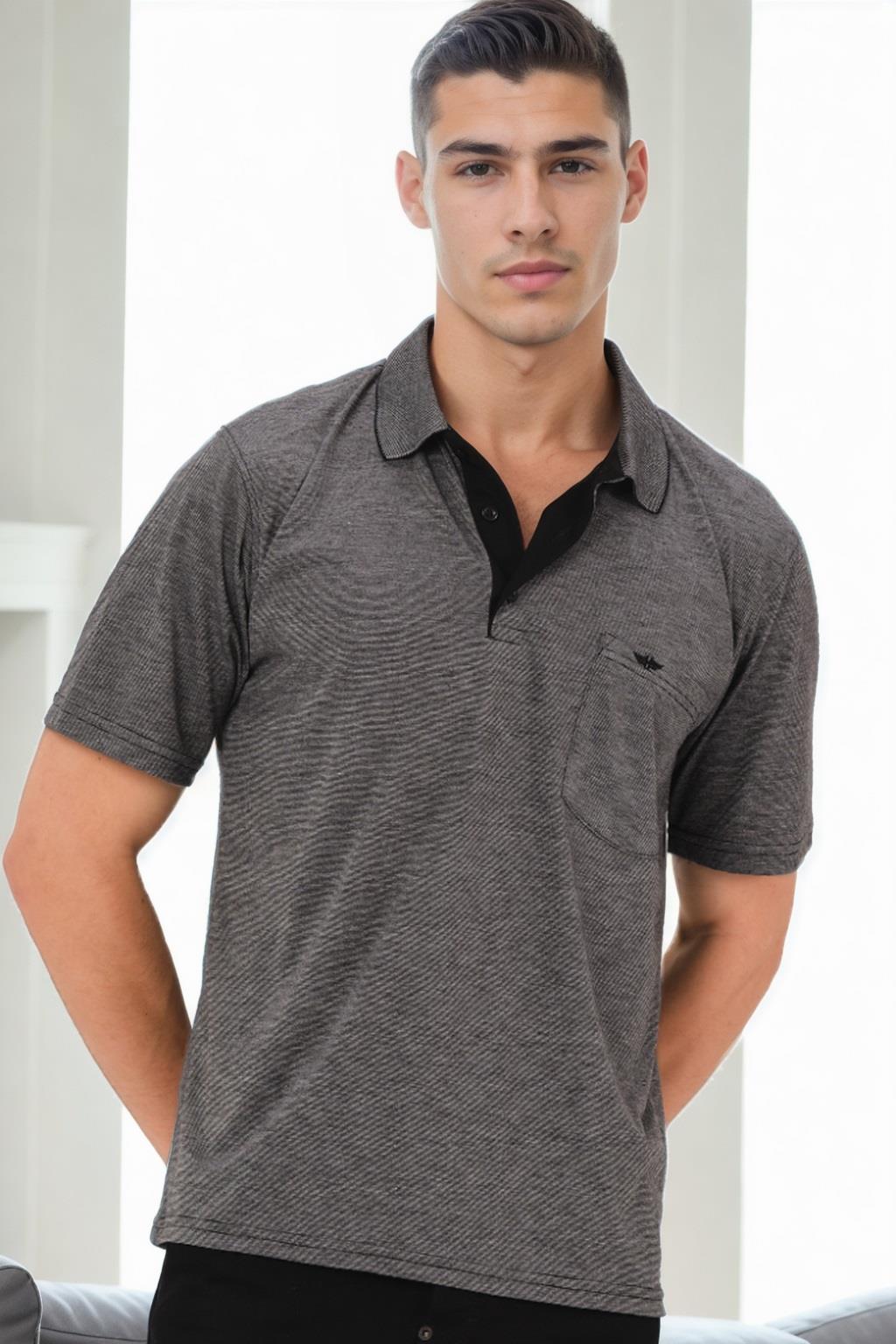 T0092 DEWBERRY ERKEK T-SHIRT-GRİ