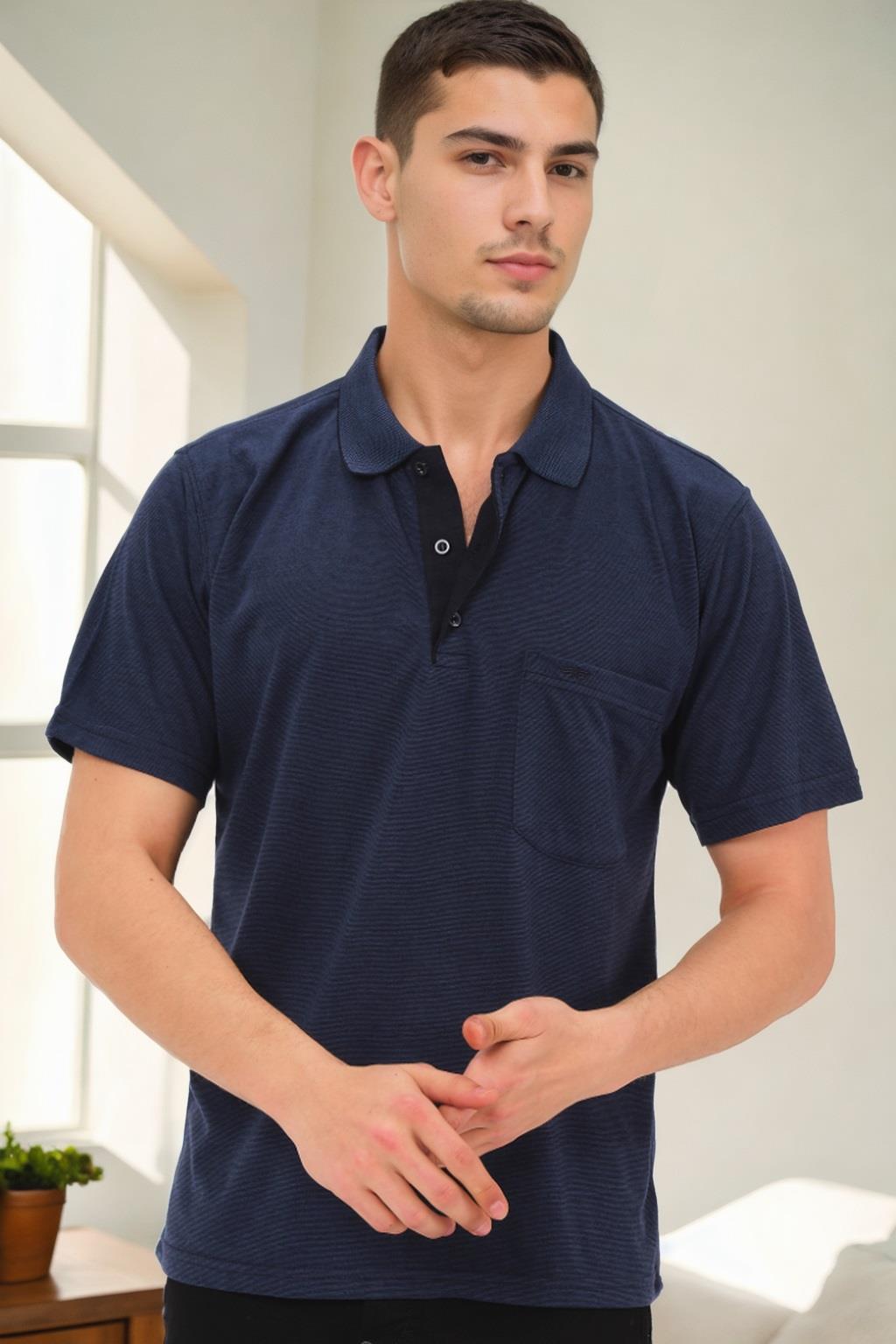 T0092 DEWBERRY ERKEK T-SHIRT-LACİVERT