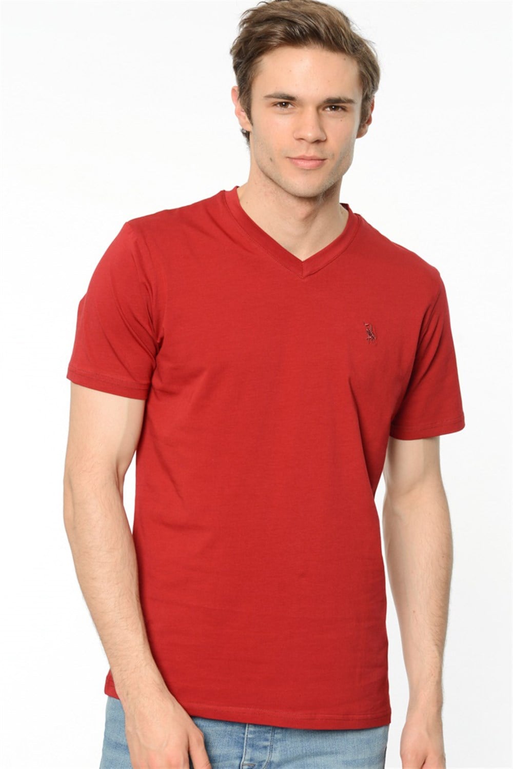 T8537 DEWBERRY T-SHIRT-BORDO