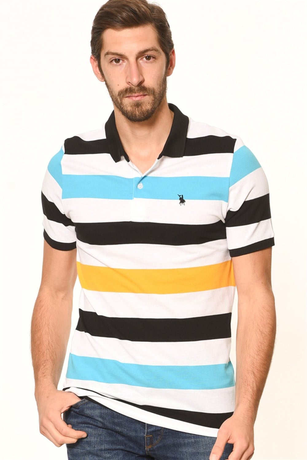 T8543 DEWBERRY T-SHIRT-TURKUAZ