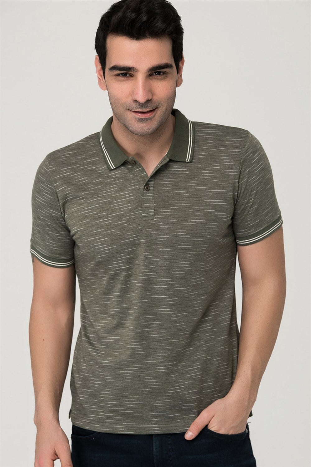 T8549 DEWBERRY T-SHIRT-HAKİ