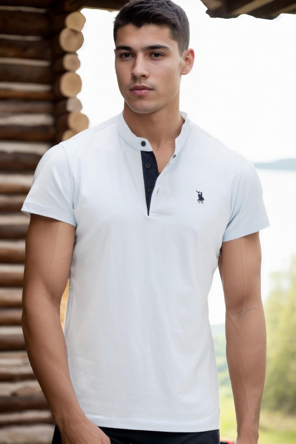 T8560 DEWBERRY T-SHIRT-AÇIK MAVİ-3