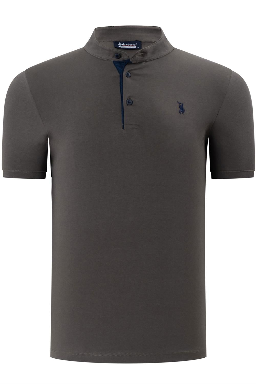 T8560 DEWBERRY T-SHIRT-DÜZ HAKİ