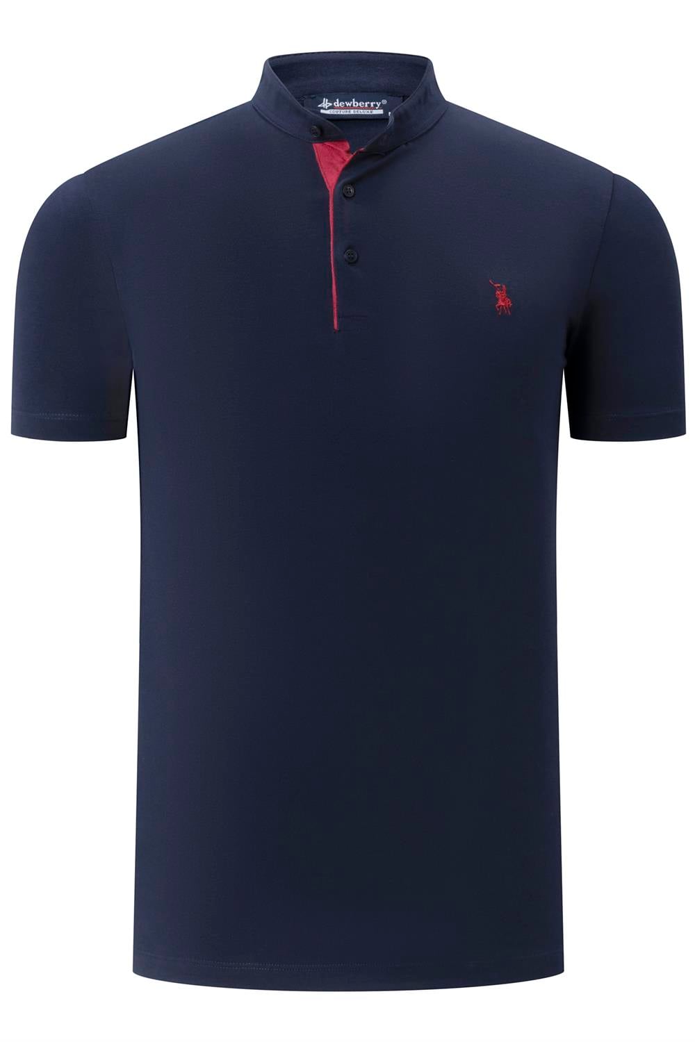 T8560 DEWBERRY T-SHIRT-DÜZ LACİVERT