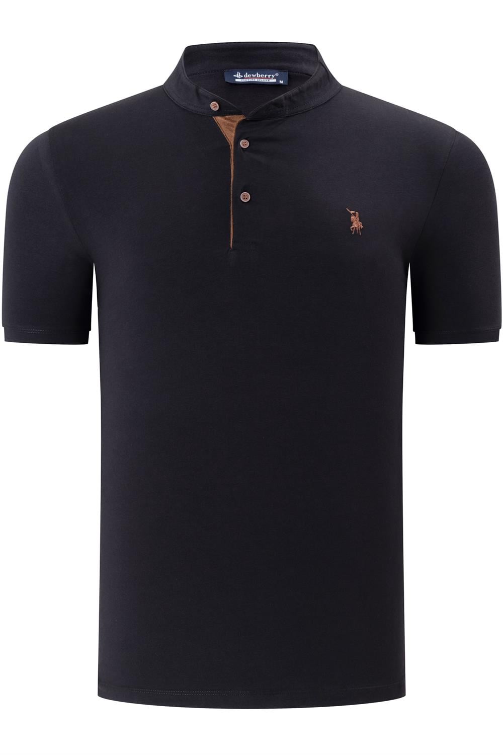T8560 DEWBERRY T-SHIRT-DÜZ SİYAH