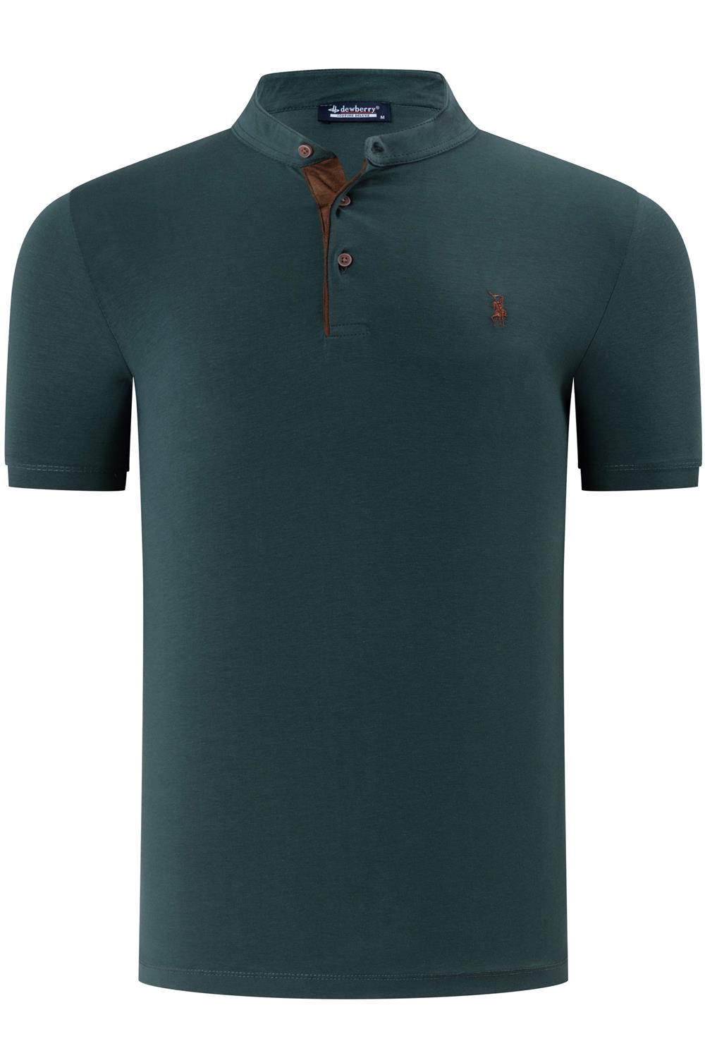 T8560 DEWBERRY T-SHIRT-DÜZ YEŞİL