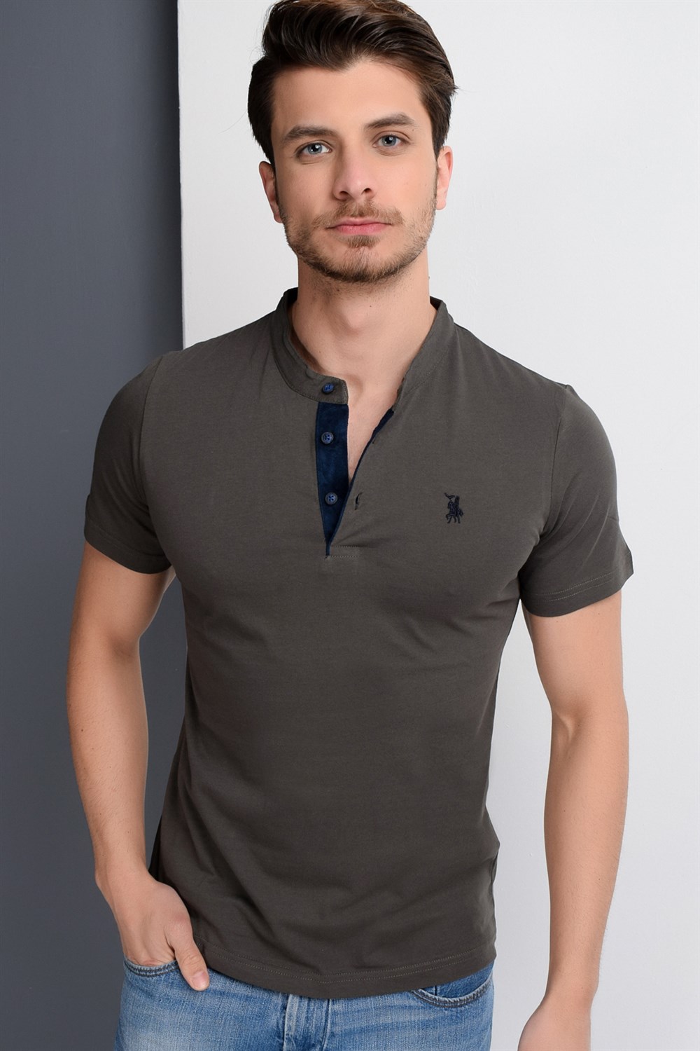 T8560 DEWBERRY T-SHIRT-HAKİ