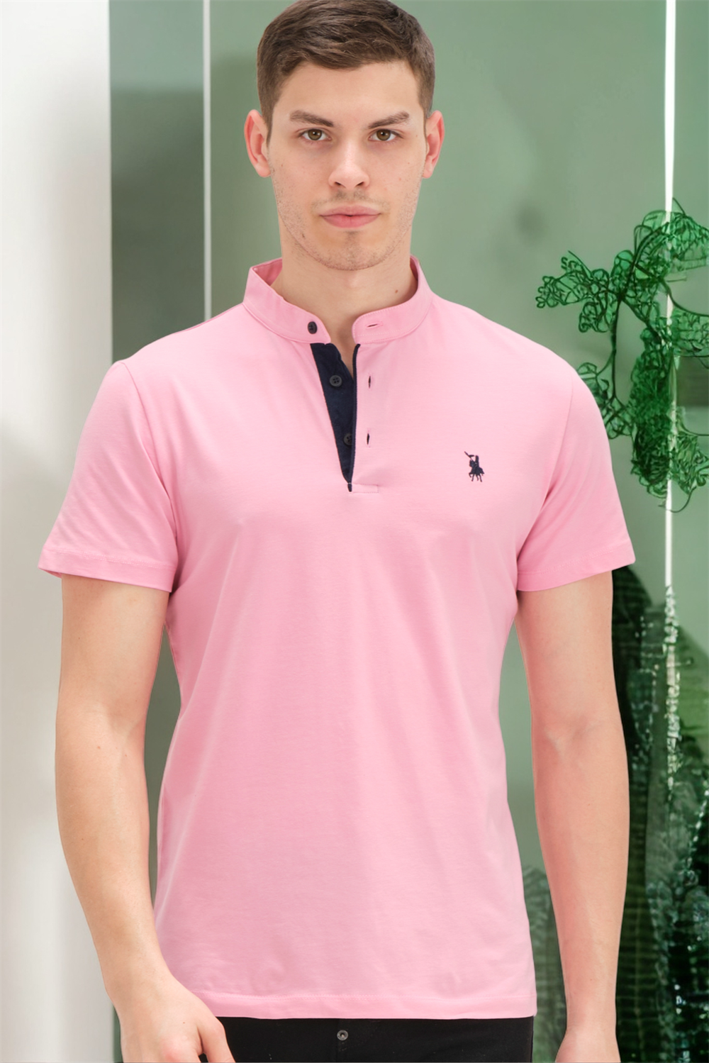 T8560 DEWBERRY T-SHIRT-KOYU PEMBE