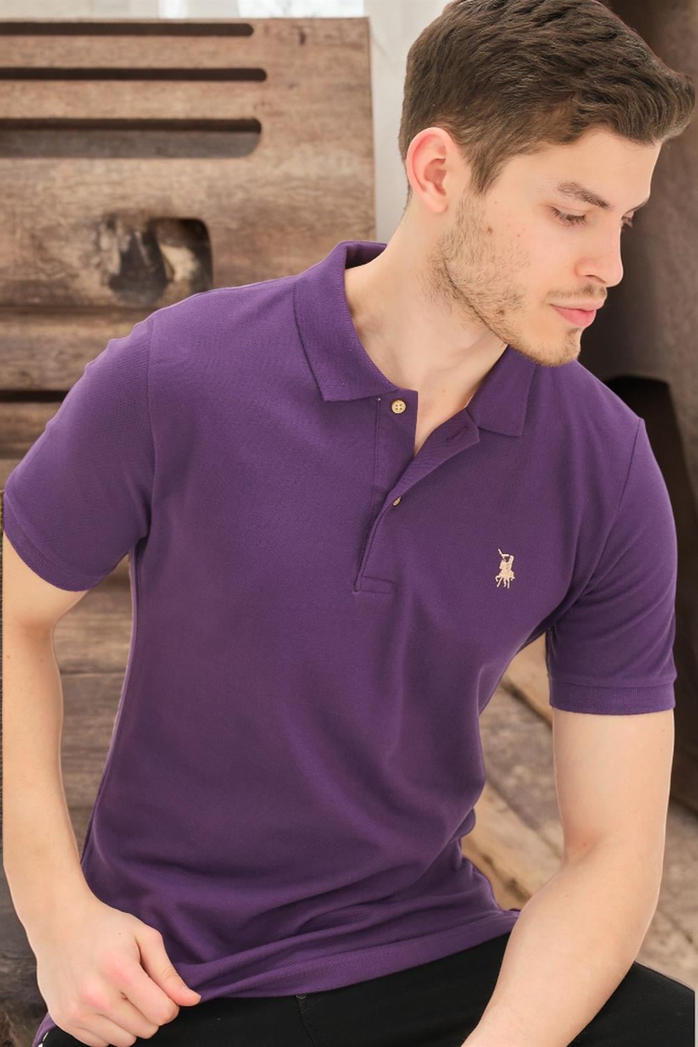 T8561 DEWBERRY ERKEK TSHIRT-AÇIK MOR