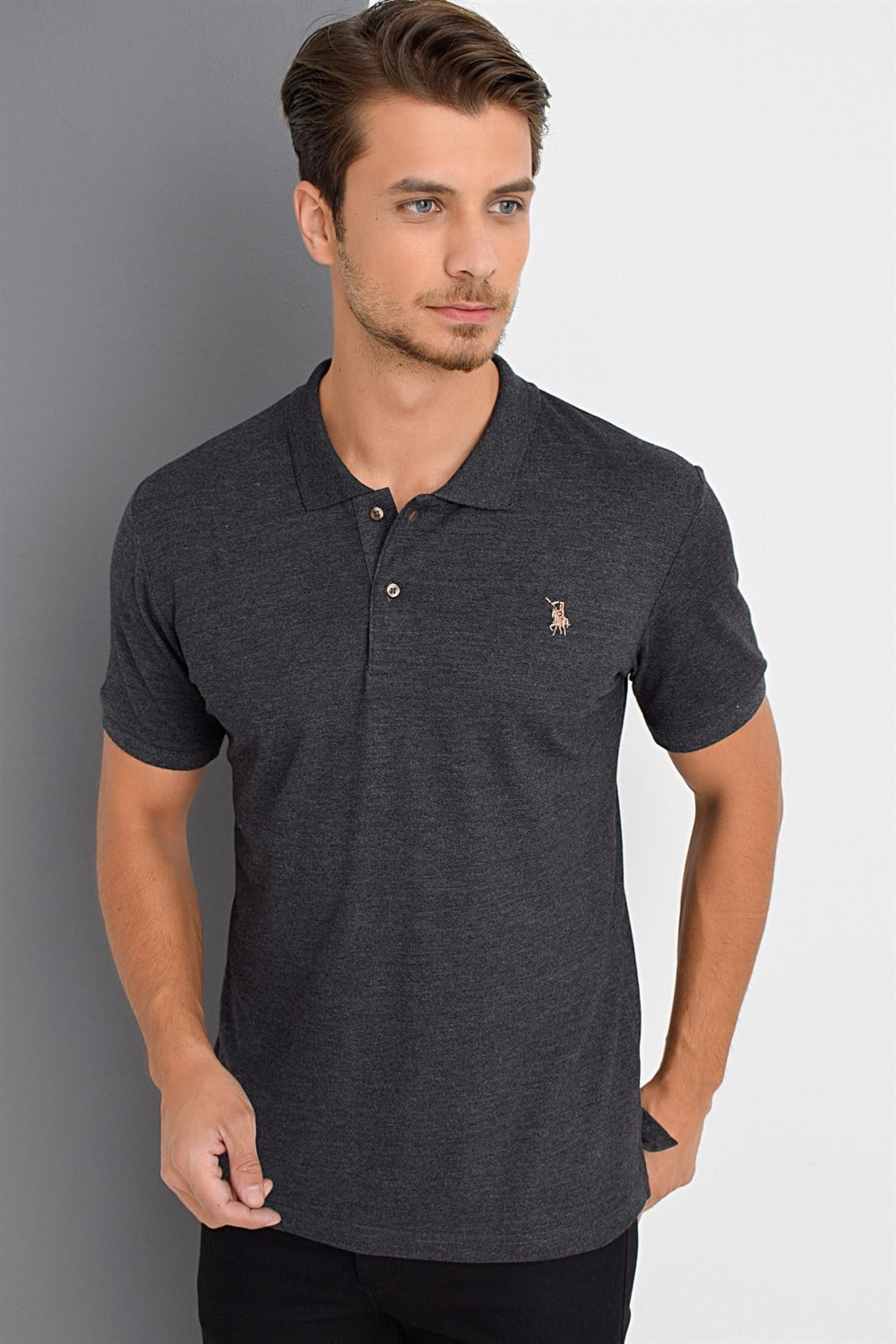 T8561 DEWBERRY ERKEK TSHIRT-ANTRASİT