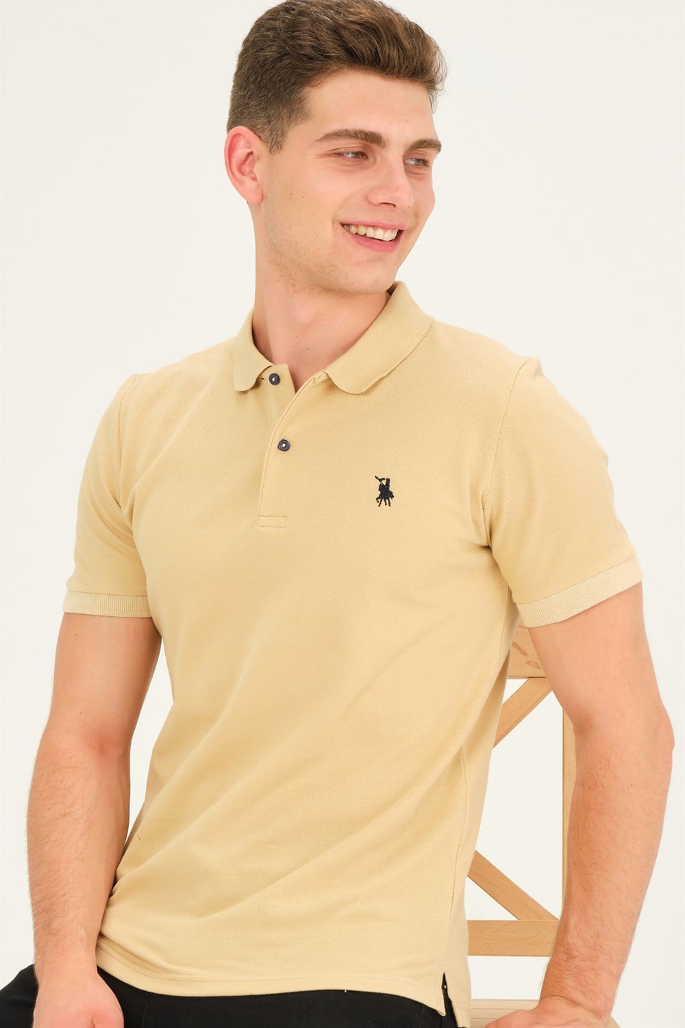T8561 DEWBERRY ERKEK TSHIRT-BEJ