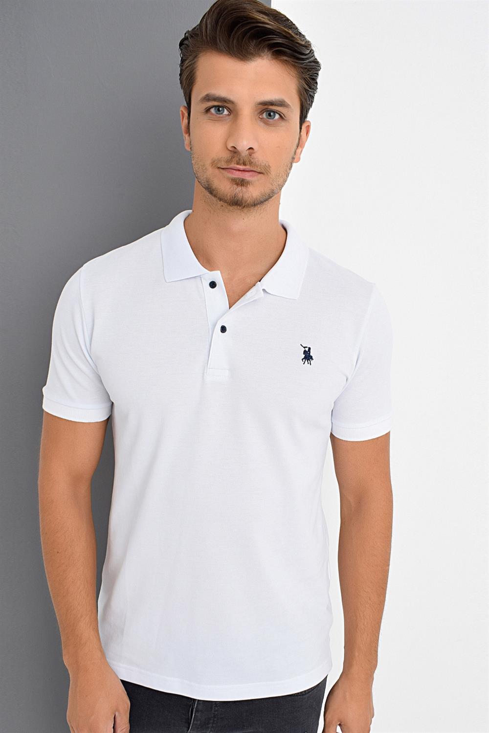 T8561 DEWBERRY ERKEK TSHIRT-BEYAZ 1