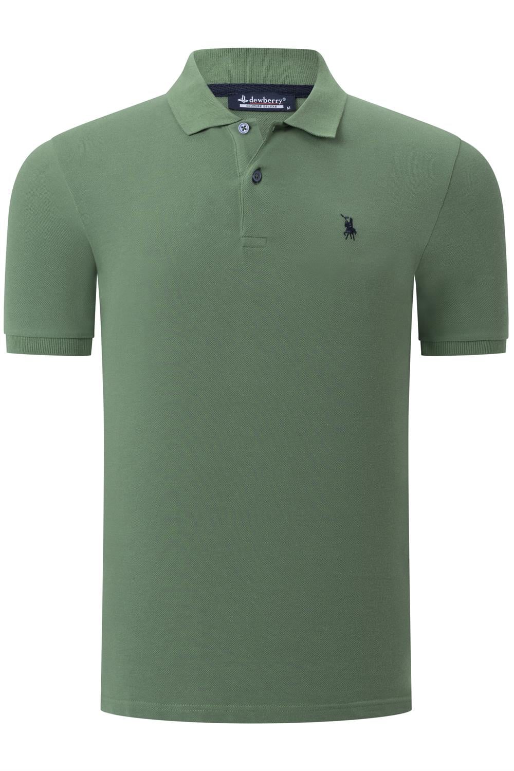 T8561 DEWBERRY ERKEK TSHIRT-DÜZ AÇIK HAKİ
