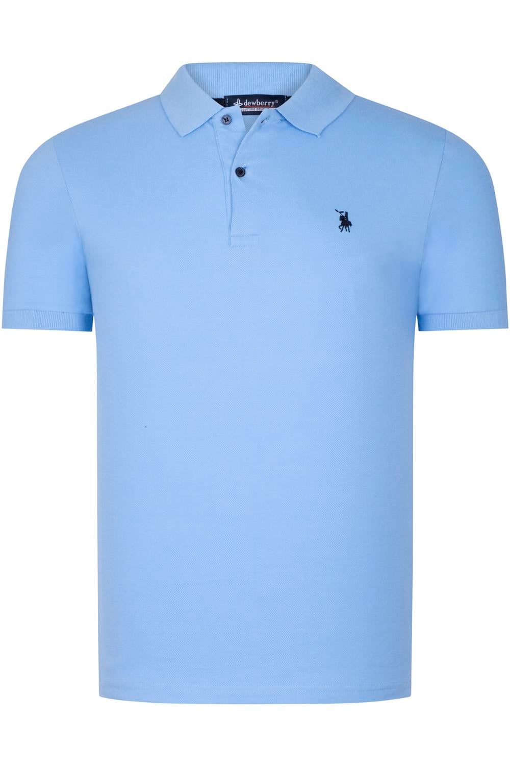T8561 DEWBERRY ERKEK TSHIRT-DÜZ AÇIK MAVİ