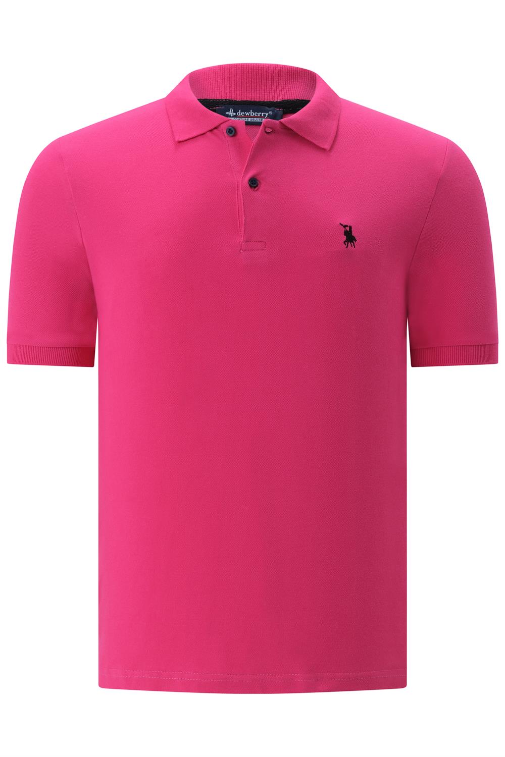 T8561 DEWBERRY ERKEK TSHIRT-DÜZ FUŞYA