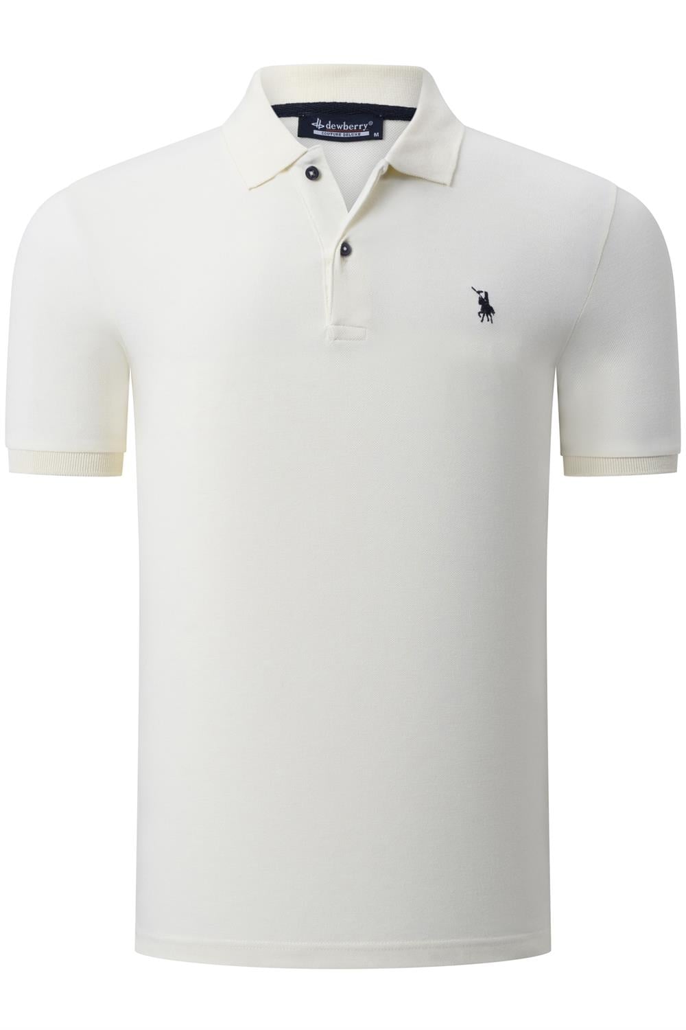 T8561 DEWBERRY ERKEK TSHIRT-DÜZ KEMİK