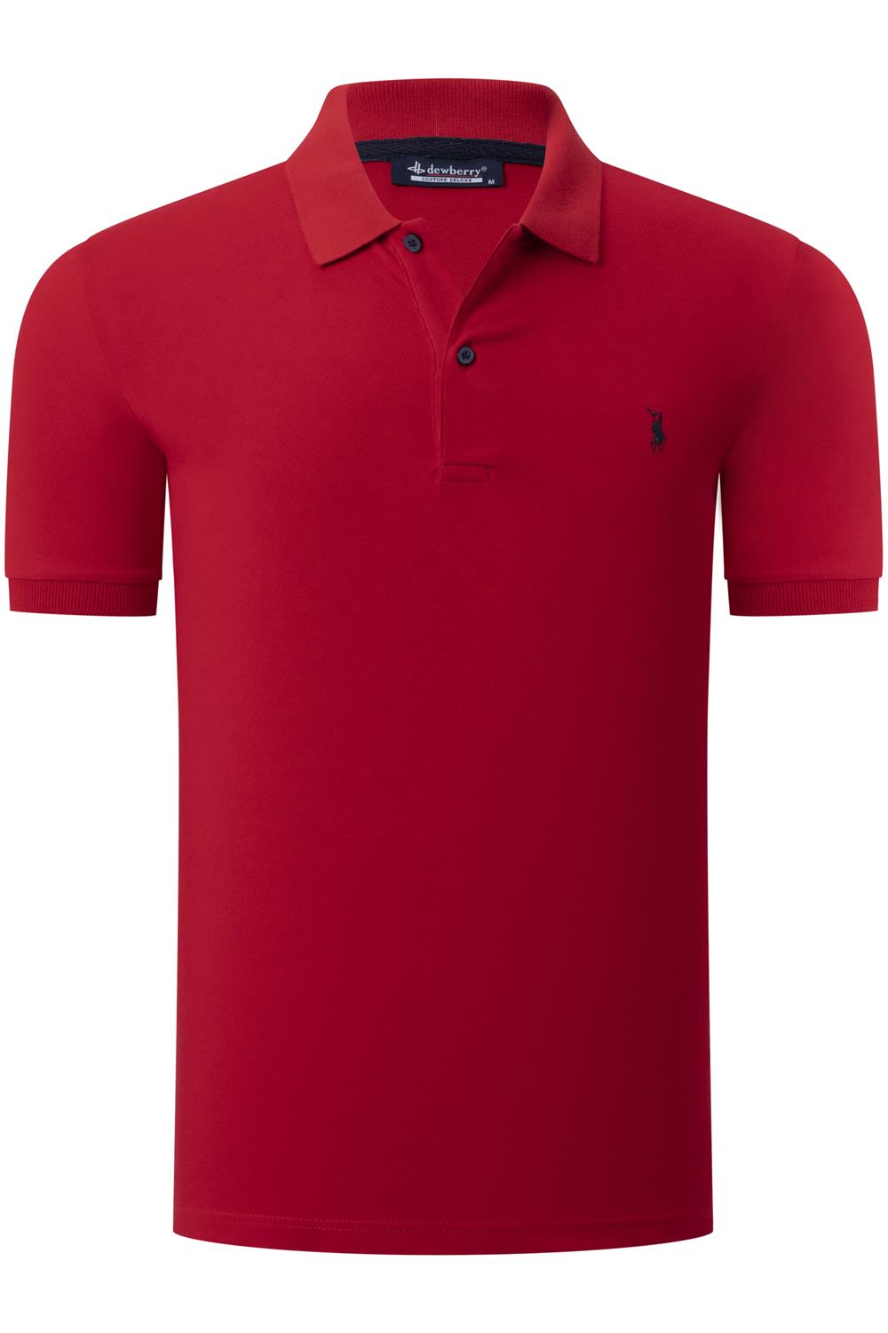 T8561 DEWBERRY ERKEK TSHIRT-DÜZ KIRMIZI