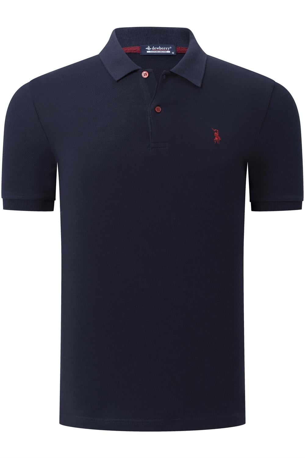 T8561 DEWBERRY ERKEK TSHIRT-DÜZ LACİVERT