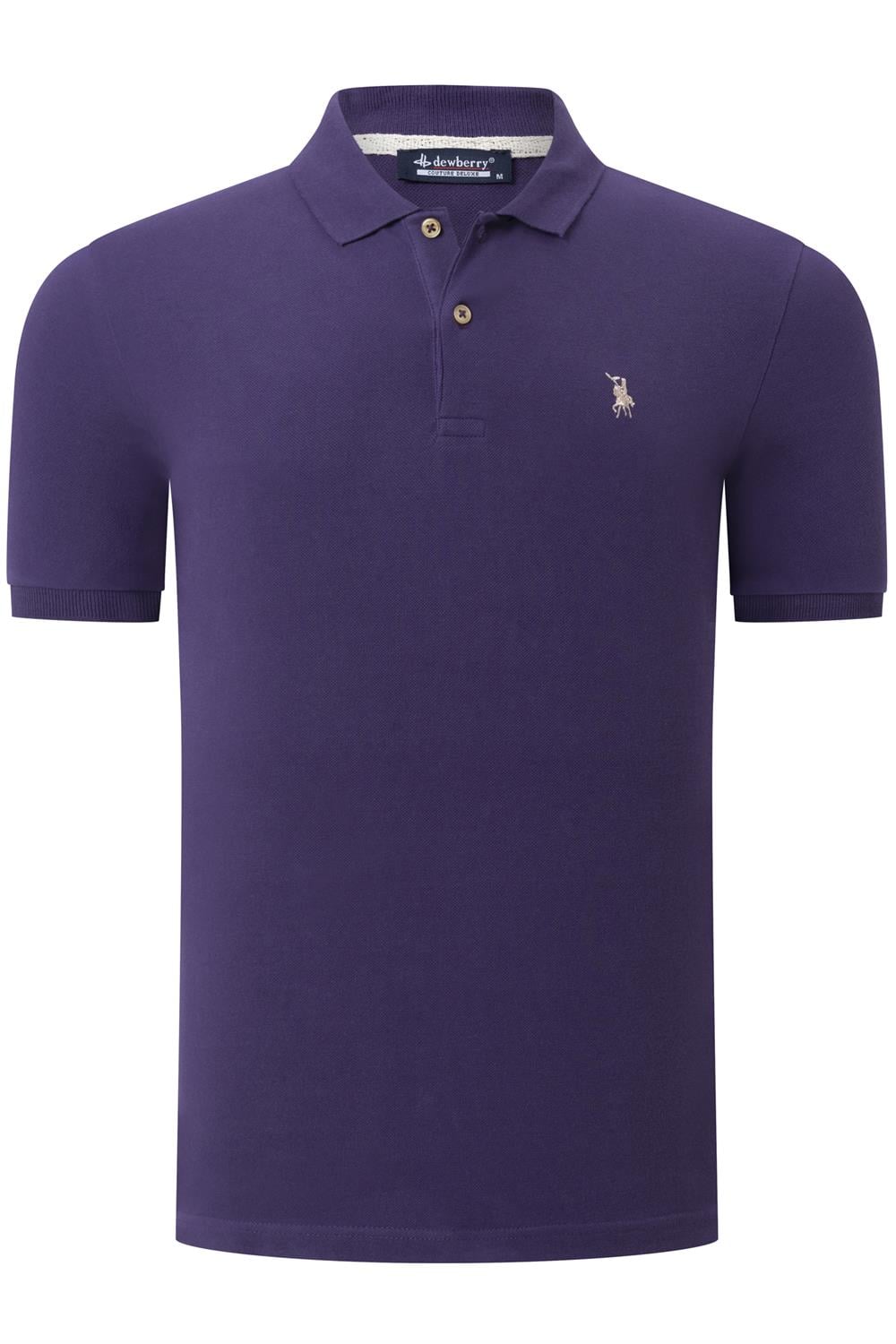 T8561 DEWBERRY ERKEK TSHIRT-DÜZ MOR