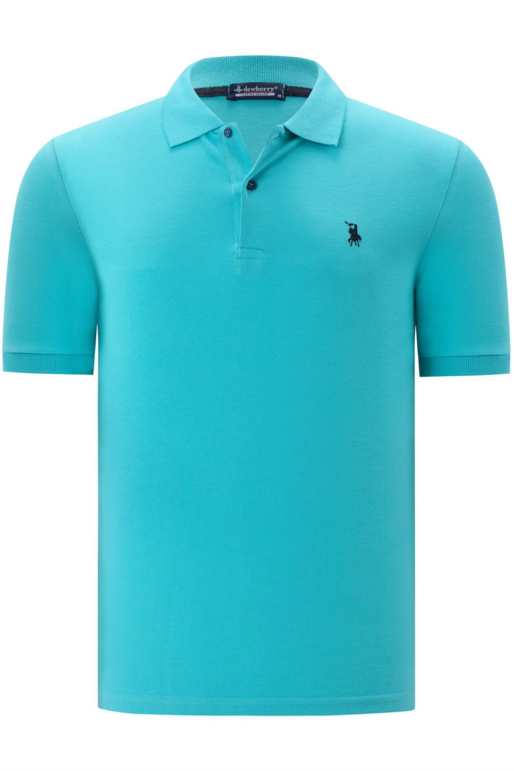 T8561 DEWBERRY ERKEK TSHIRT-DÜZ SU YEŞİLİ