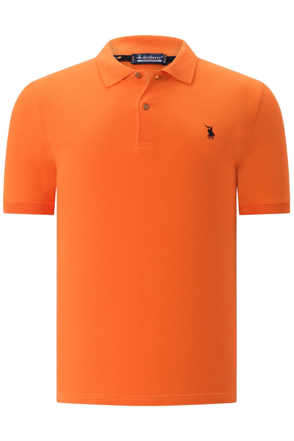 T8561 DEWBERRY ERKEK TSHIRT-DÜZ TURUNCU