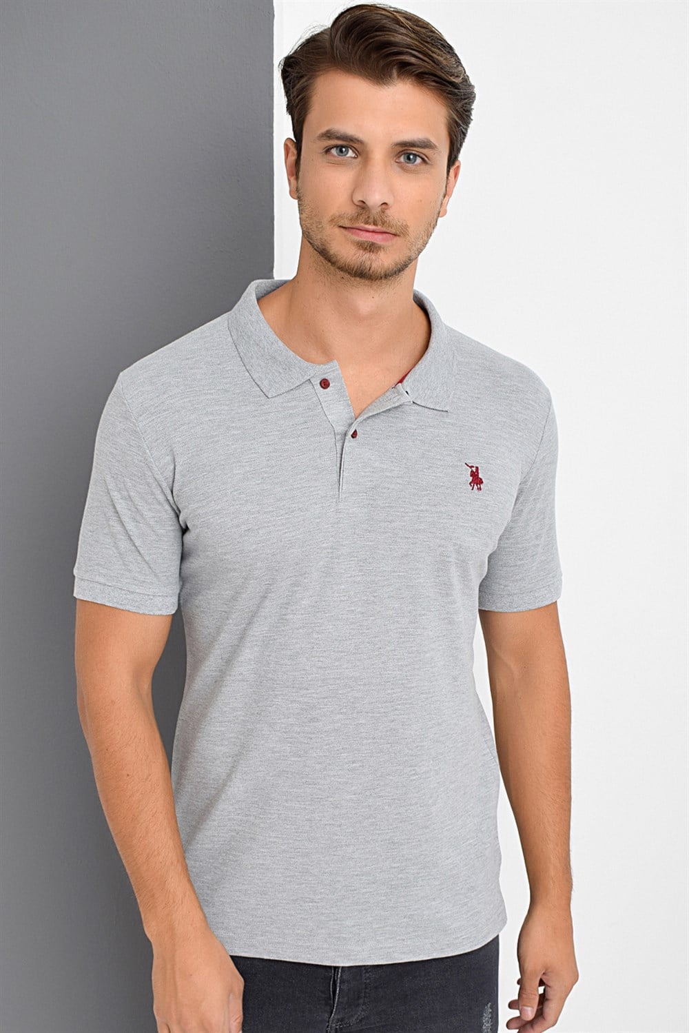 T8561 DEWBERRY ERKEK TSHIRT-GRİ