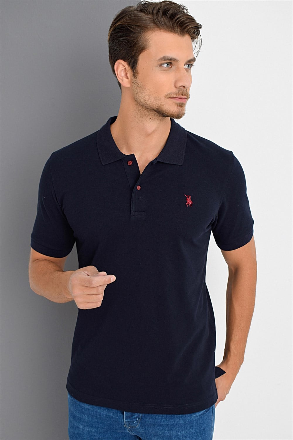 T8561 DEWBERRY ERKEK TSHIRT-LACİVERT