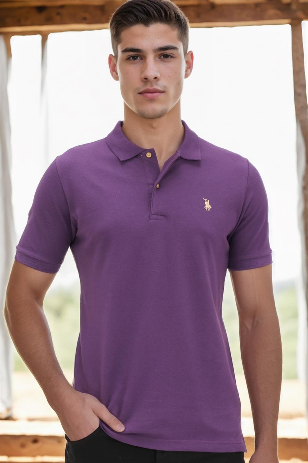 T8561 DEWBERRY ERKEK TSHIRT-MOR-2