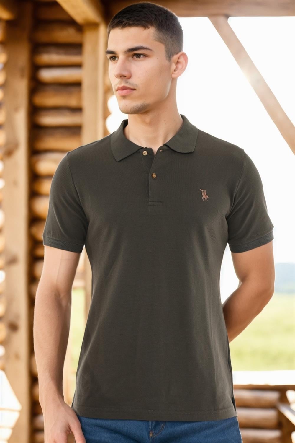 T8561 DEWBERRY ERKEK TSHIRT-YEŞİL-2