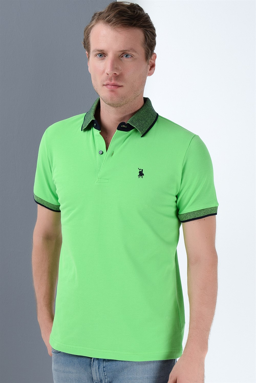 T8566 DEWBERRY ERKEK T-SHIRT-YEŞİL