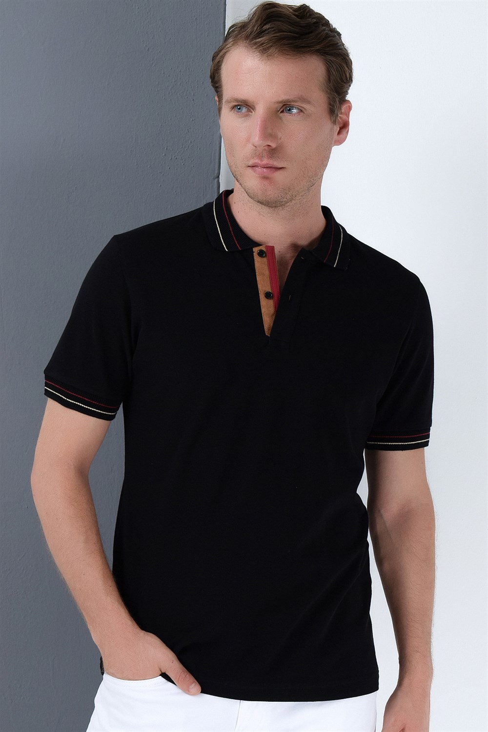 T8567 DEWBERRY ERKEK T-SHIRT-SİYAH