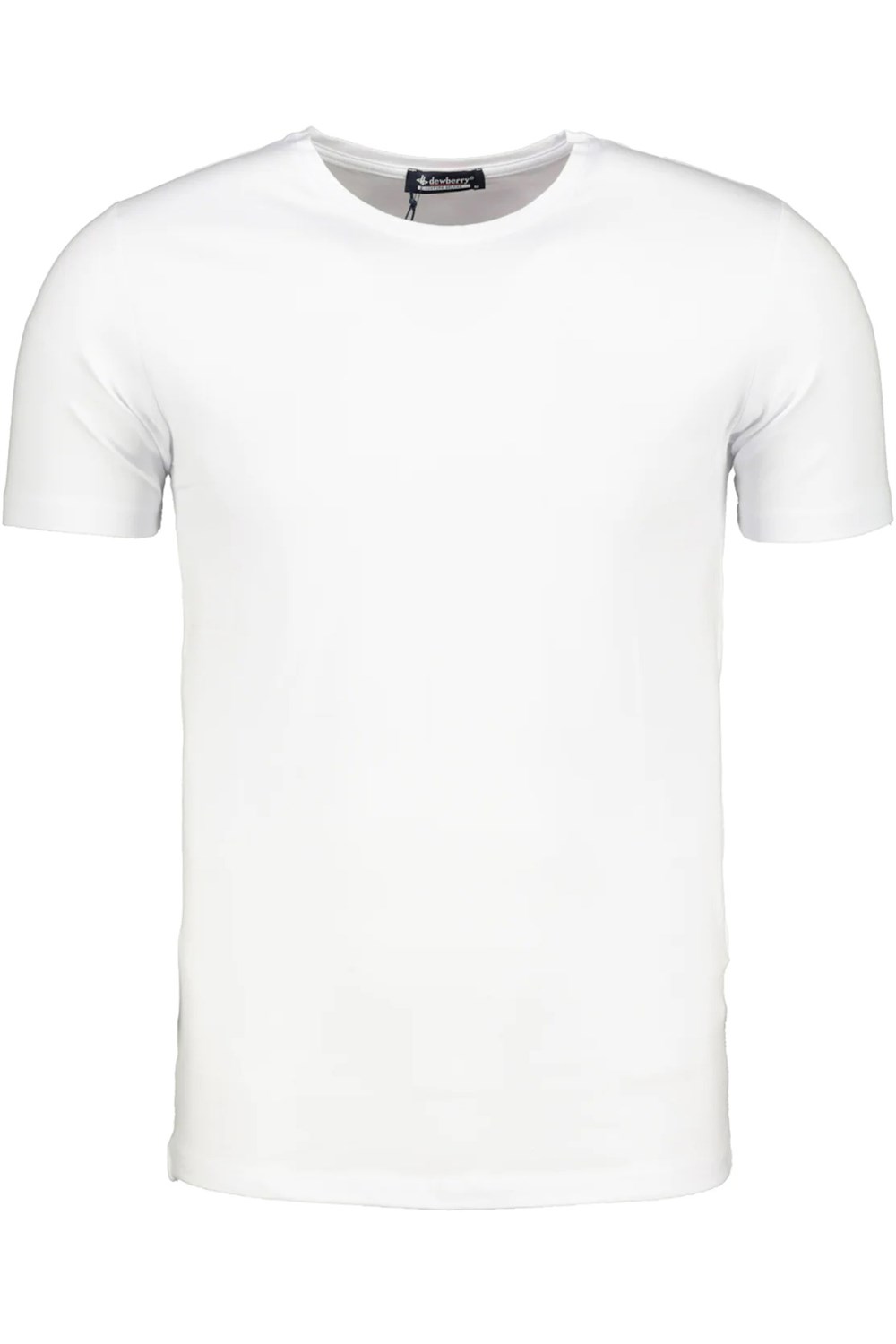 T8569 DEWBERRY BİSİKLET YAKA ERKEK T-SHIRT-KAR BEYAZ