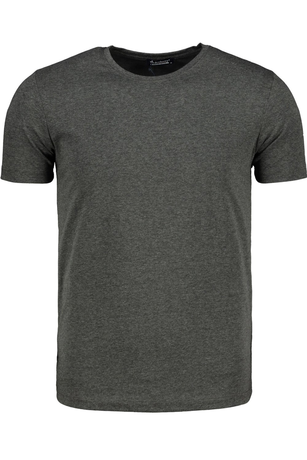 T8569 DEWBERRY BİSİKLET YAKA ERKEK T-SHIRT-KOYU ANTRASİT