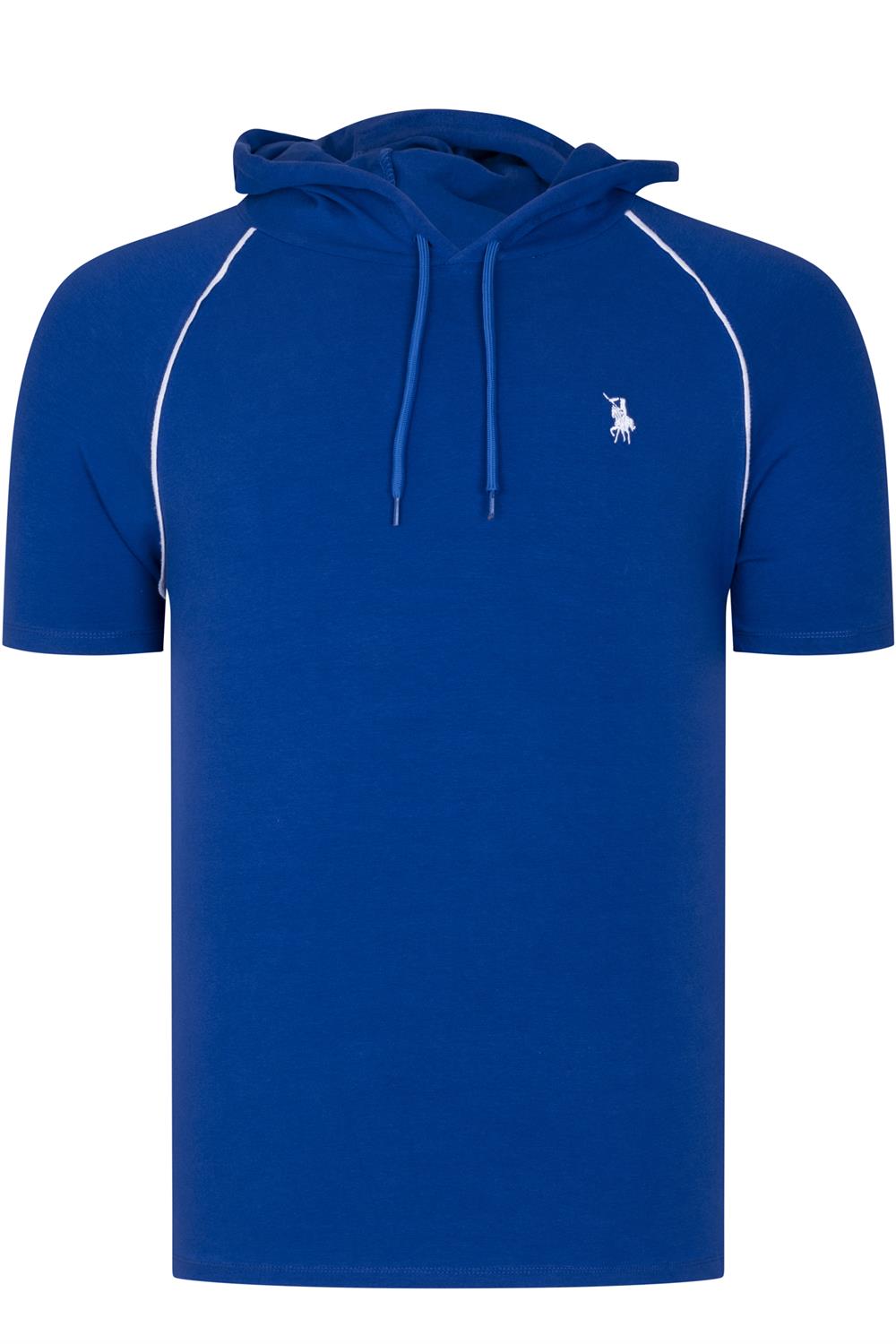 T8570 DEWBERRY KAPŞONLU ERKEK T-SHIRT-DÜZ SAKS