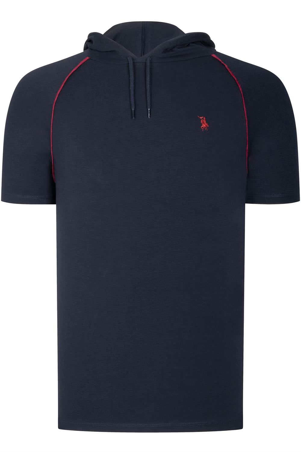 T8570 DEWBERRY KAPŞONLU ERKEK T-SHIRT-DÜZ LACİVERT