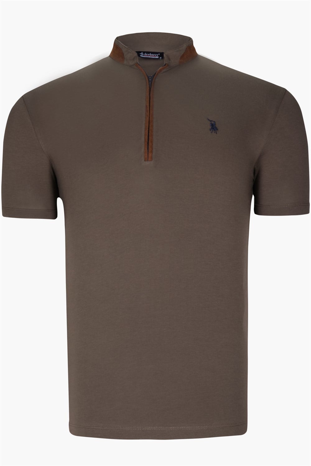 T8571 DEWBERRY FERMUARLI ERKEK T-SHIRT-KOYU HAKİ