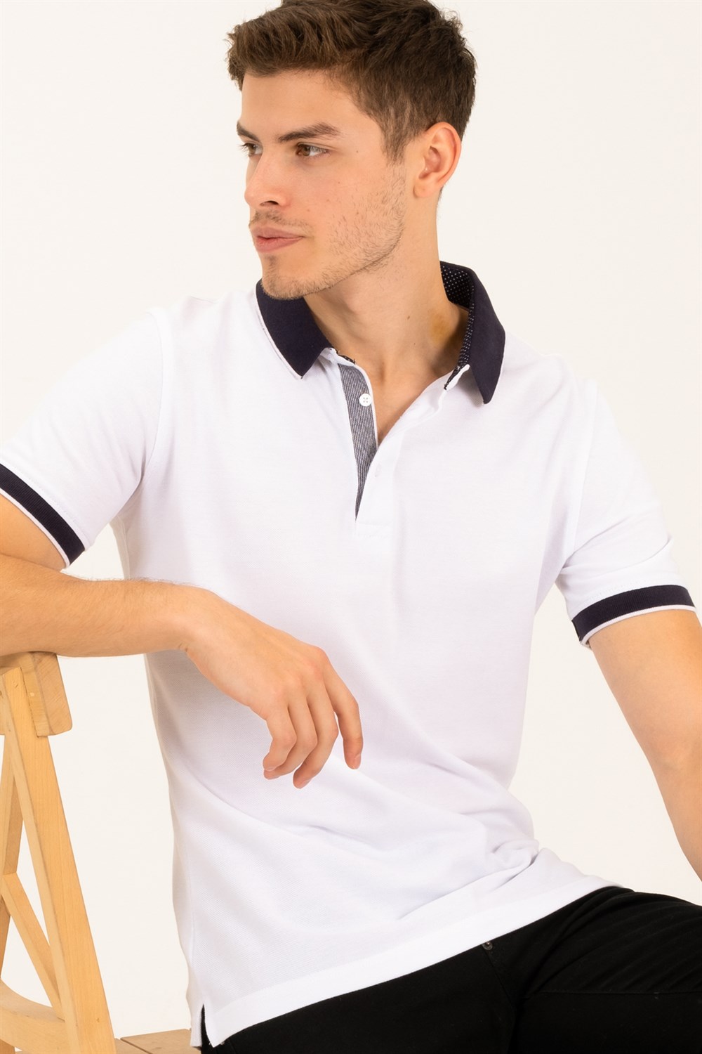 T8579 DEWBERRY ERKEK T-SHIRT-AÇIK BEYAZ