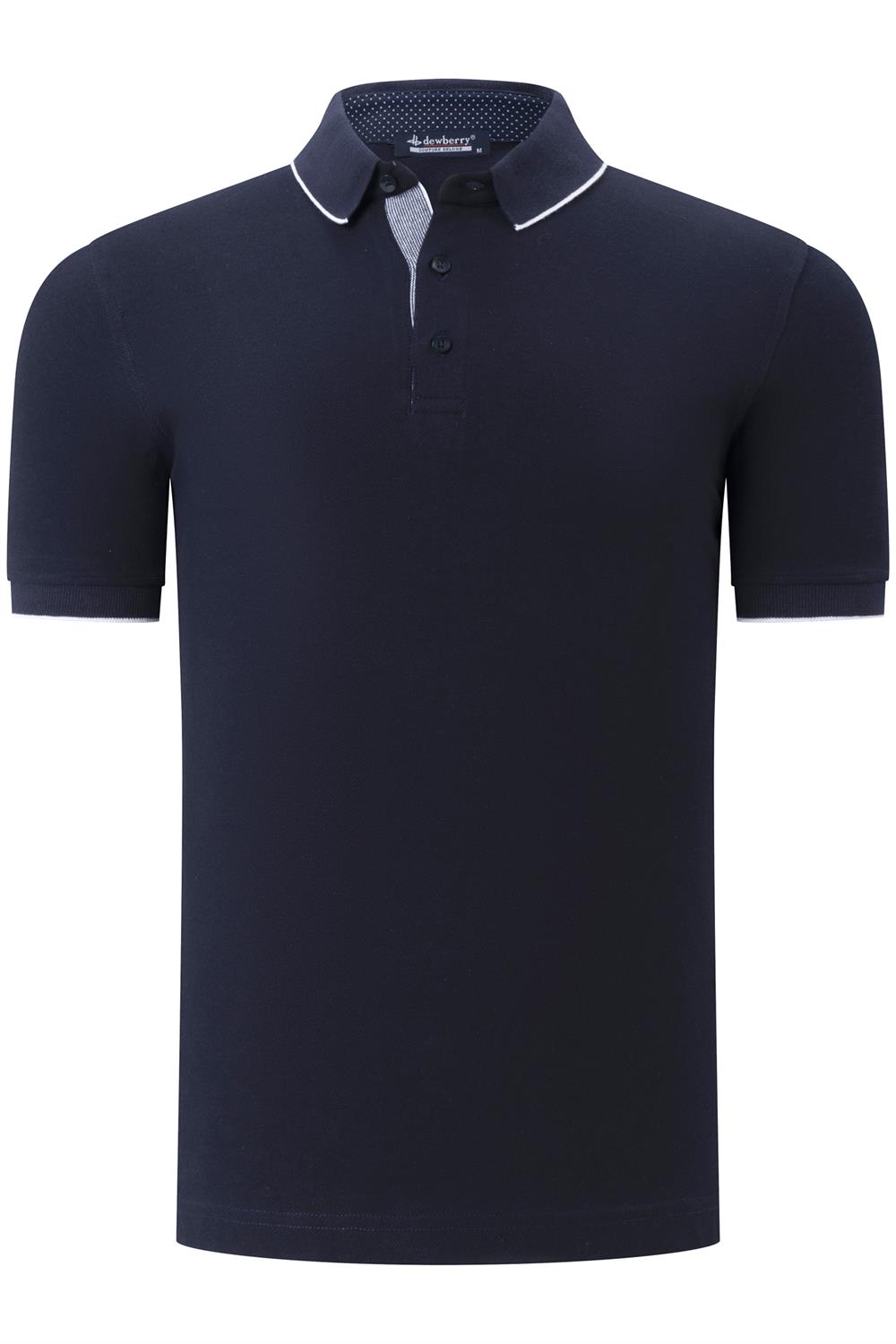 T8579 DEWBERRY ERKEK T-SHIRT-KOYU LACİVERT